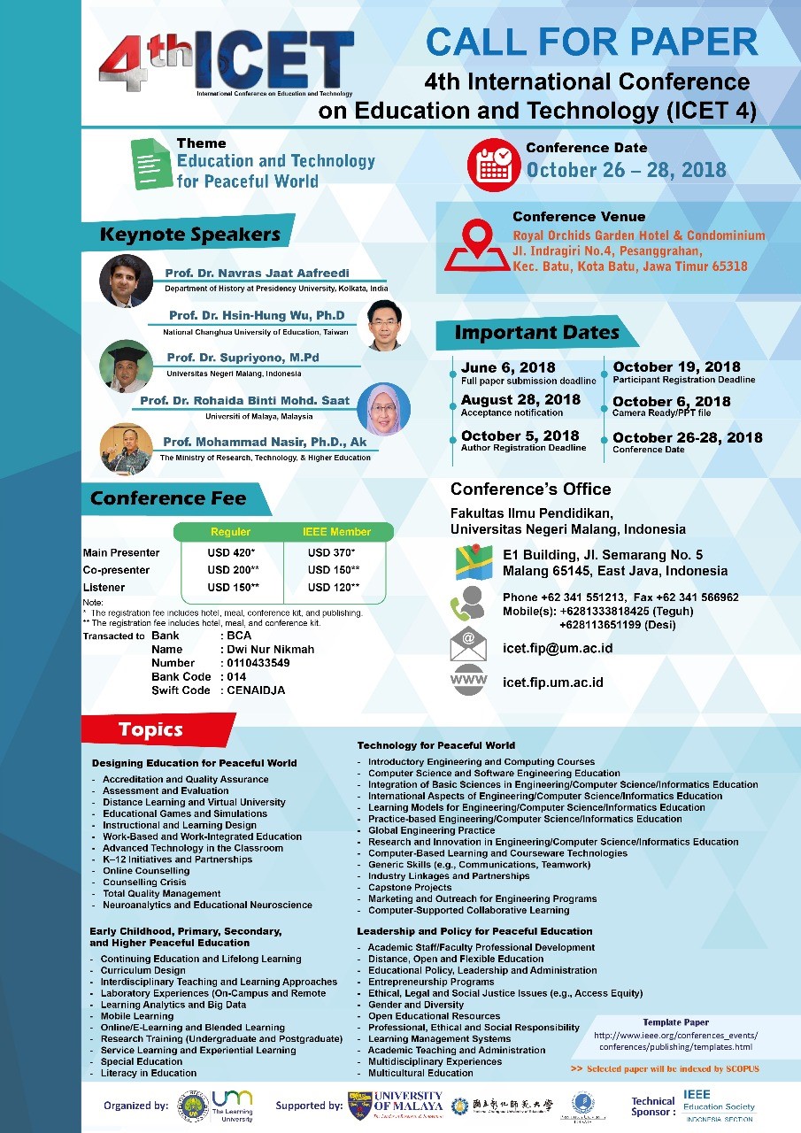The 4th International Conference On Education And Technology