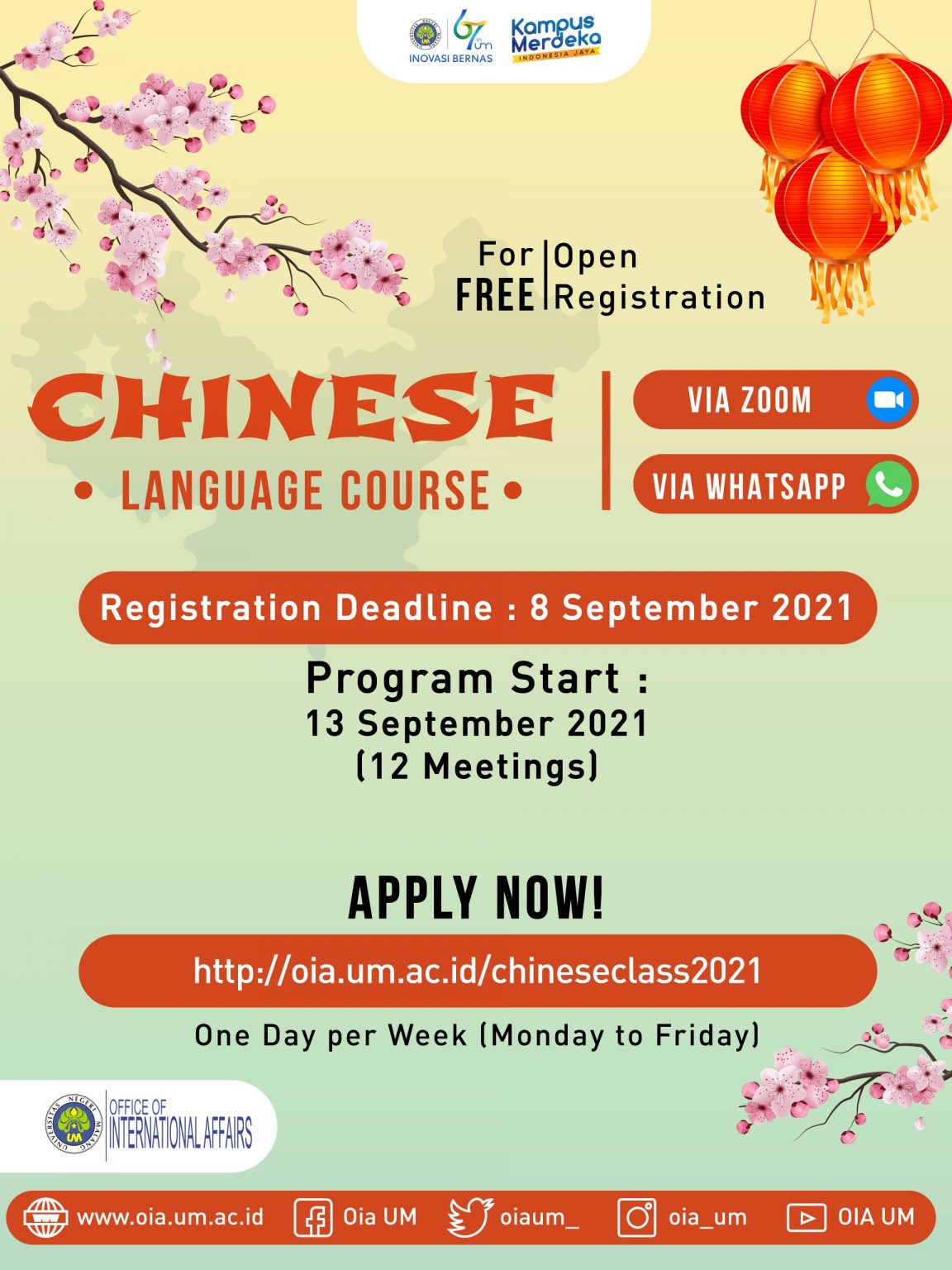 CHINESE LANGUAGE AND CULTURE COURSE Office Of International Affairs