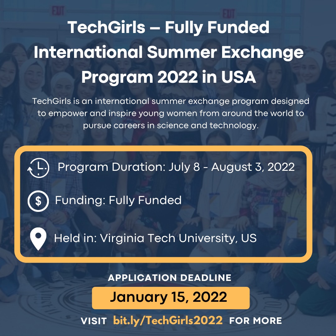 [Call for Application] TechGirls – Summer Exchange Program 2022
