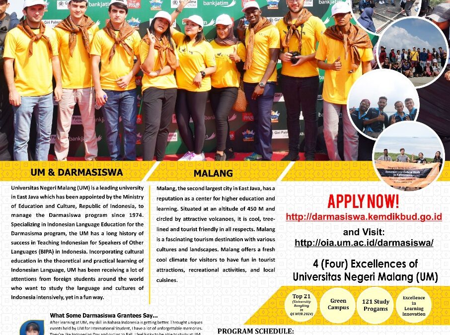 Darmasiswa Scholarship 2024 at Universitas Negeri Malang (UM)